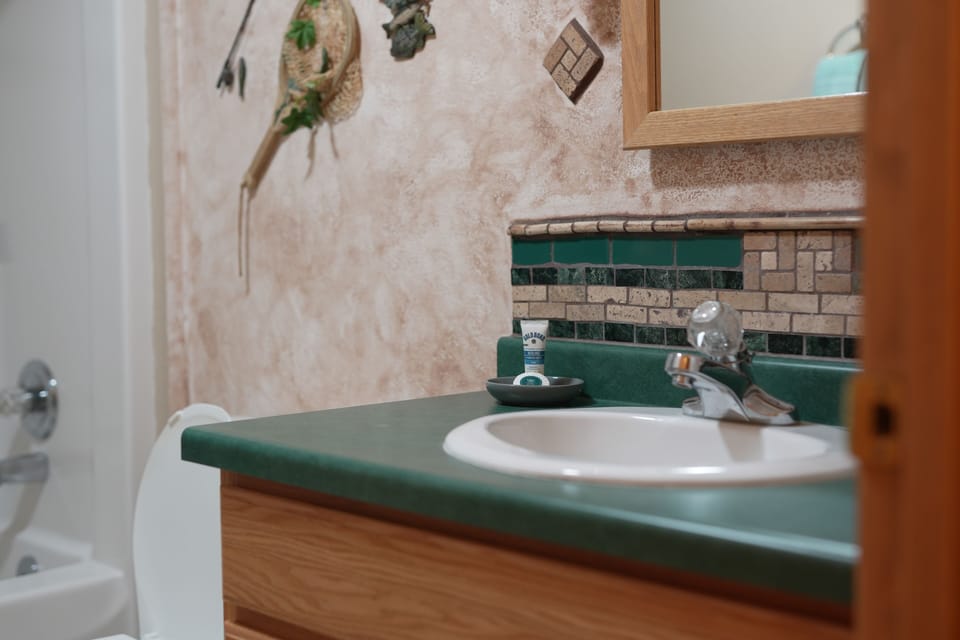 Main bathroom sink- Tile by Dee. 