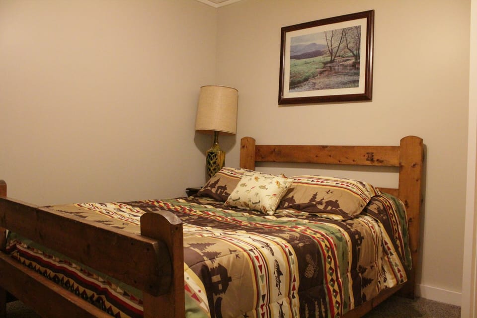 1st floor, full size bed with ADK style comforters