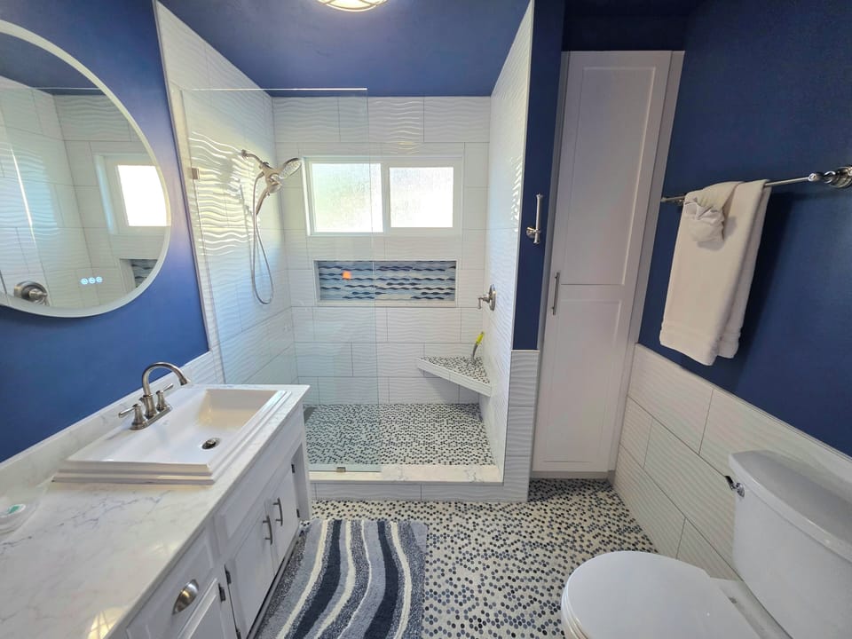 Remodeled (2026) Primary Bathroom, walk in shower