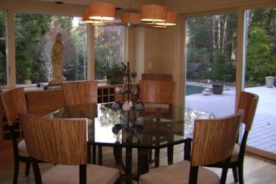 DINING ROOM with full bar and beverage area, wine refrigerator 