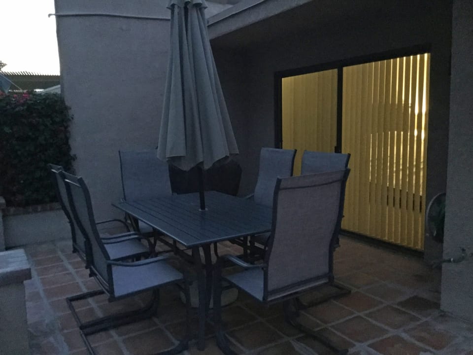Patio table and BBQ