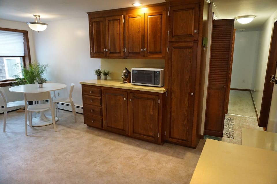 Lots of cabinet storage, complete with a broad range of cooking utensils