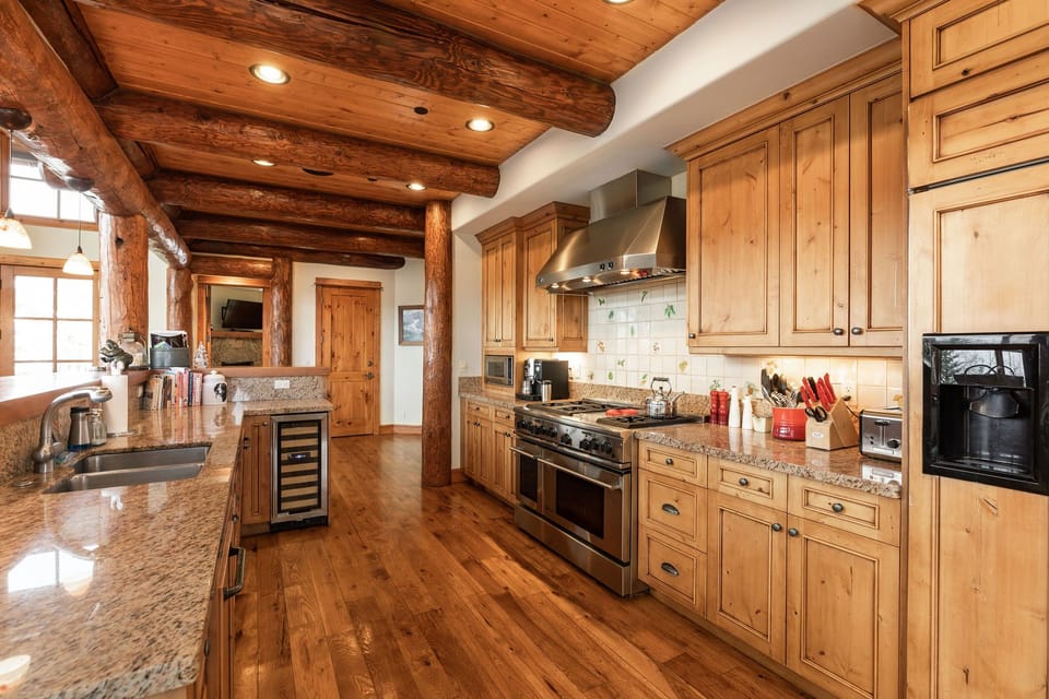 The well-stocked kitchen is a cook's dream.