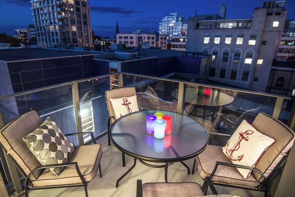 Watch the vibrant night life from your balcony