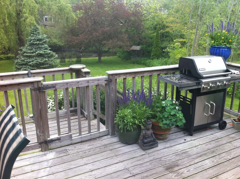 View of stream from deck.
