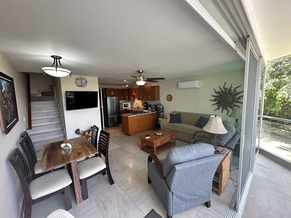 Main floor - kitchen - dinning room - living room - main balcony