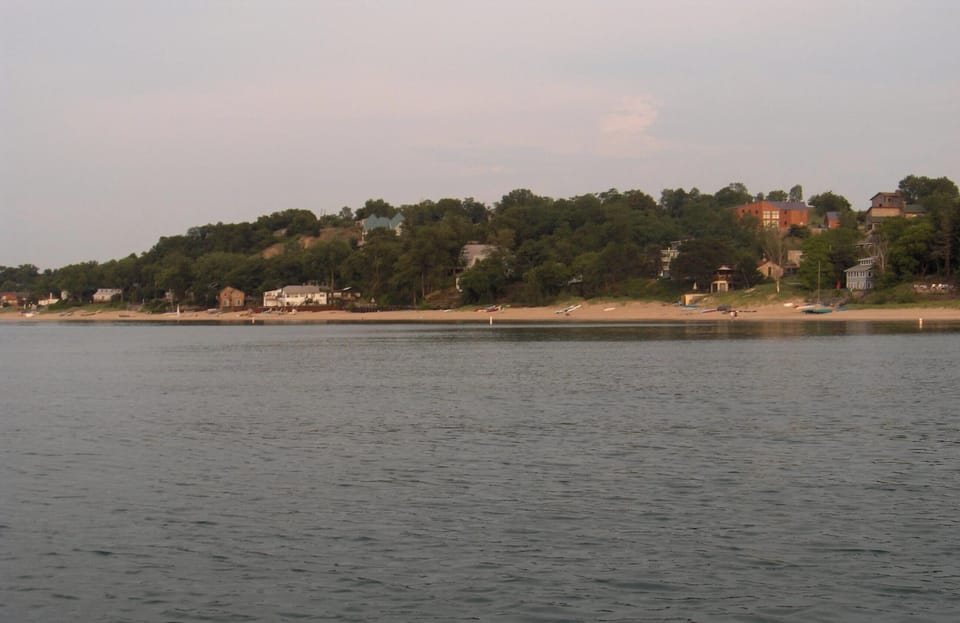 A view of Porter beach from the lake.