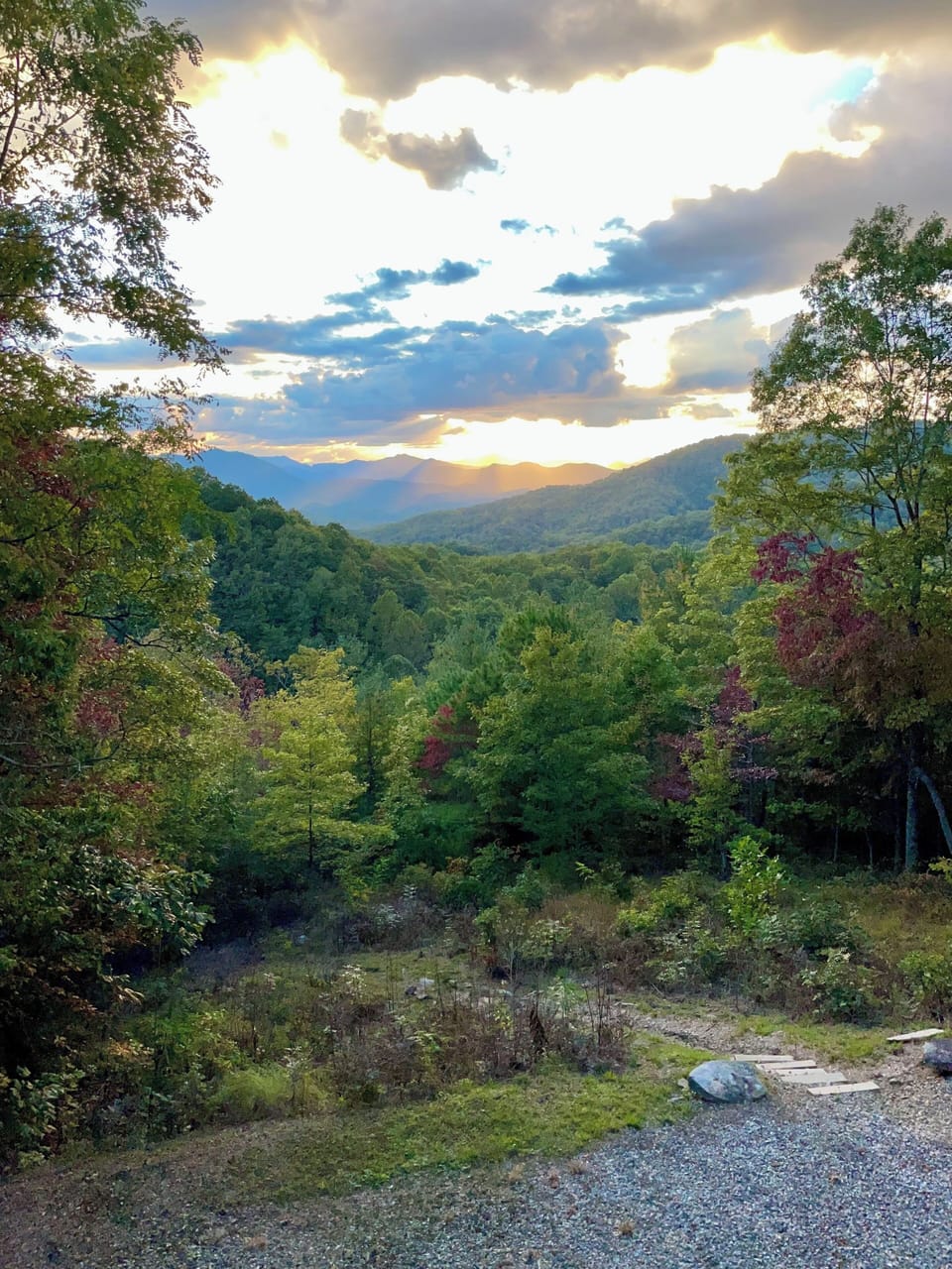 Beautiful view of the Smokey Mountains from the deck