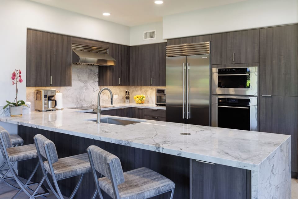 A fully equipped gourmet kitchen awaits you with Sub Zero and Wolf appliances.
