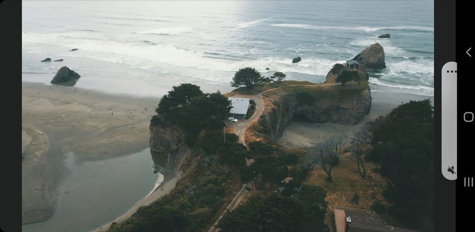 A picture from a drone shows the beautiful peninsula 