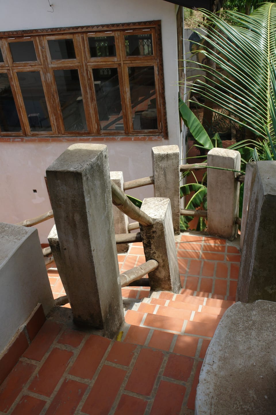 stairs to roof top looking at main house