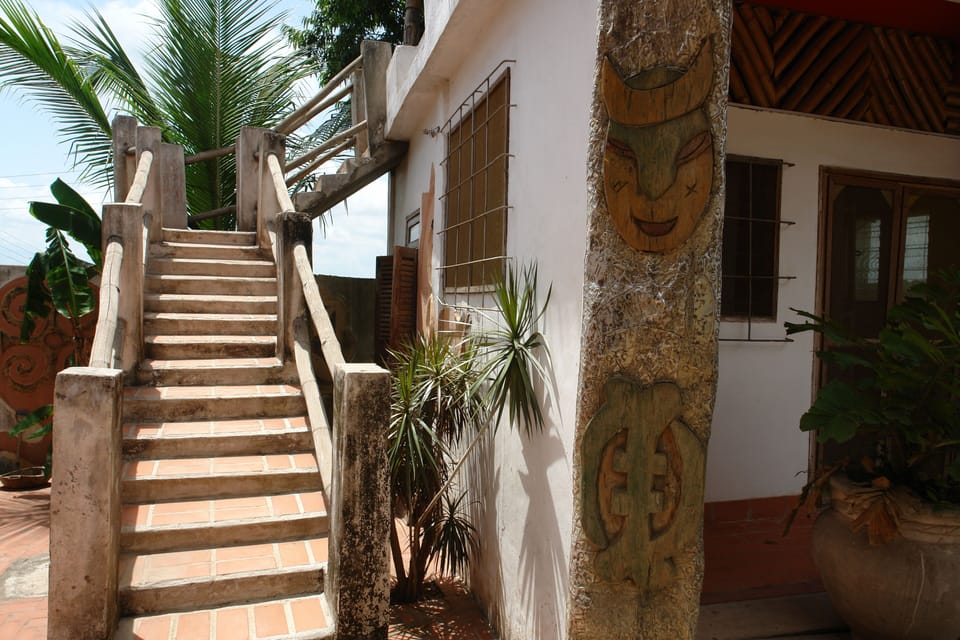 stairs to roof top and kitchen door