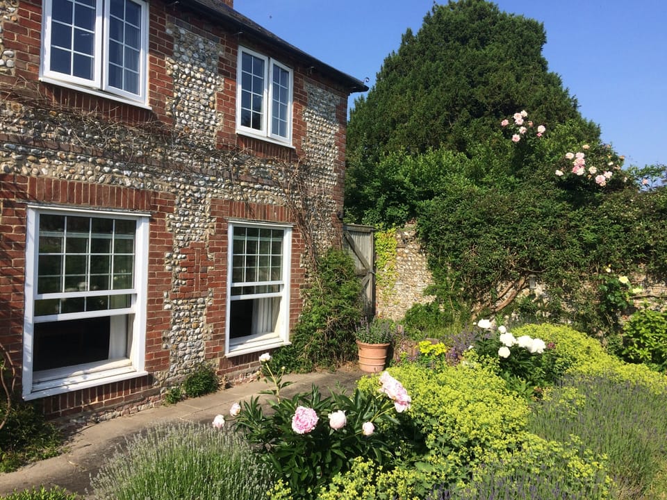 South facing side of the overlooking the walled garden