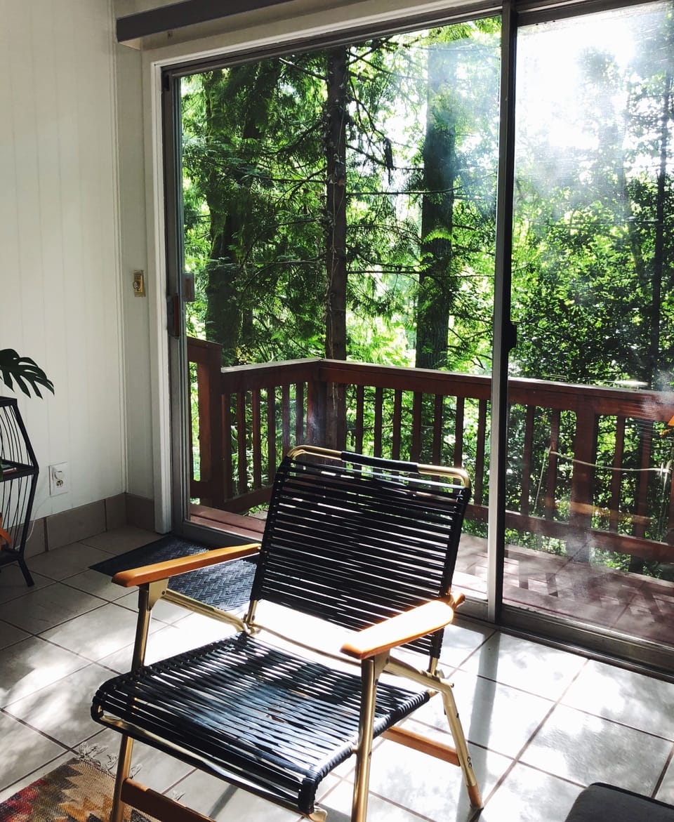 Living room views. Many guests have even spotted an owl from there...