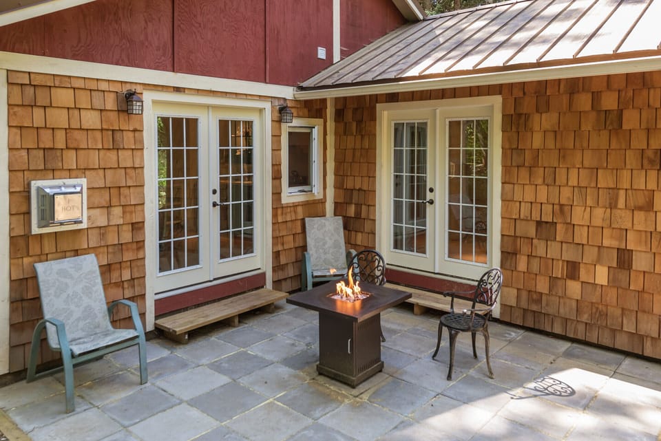 Patio and firepit.