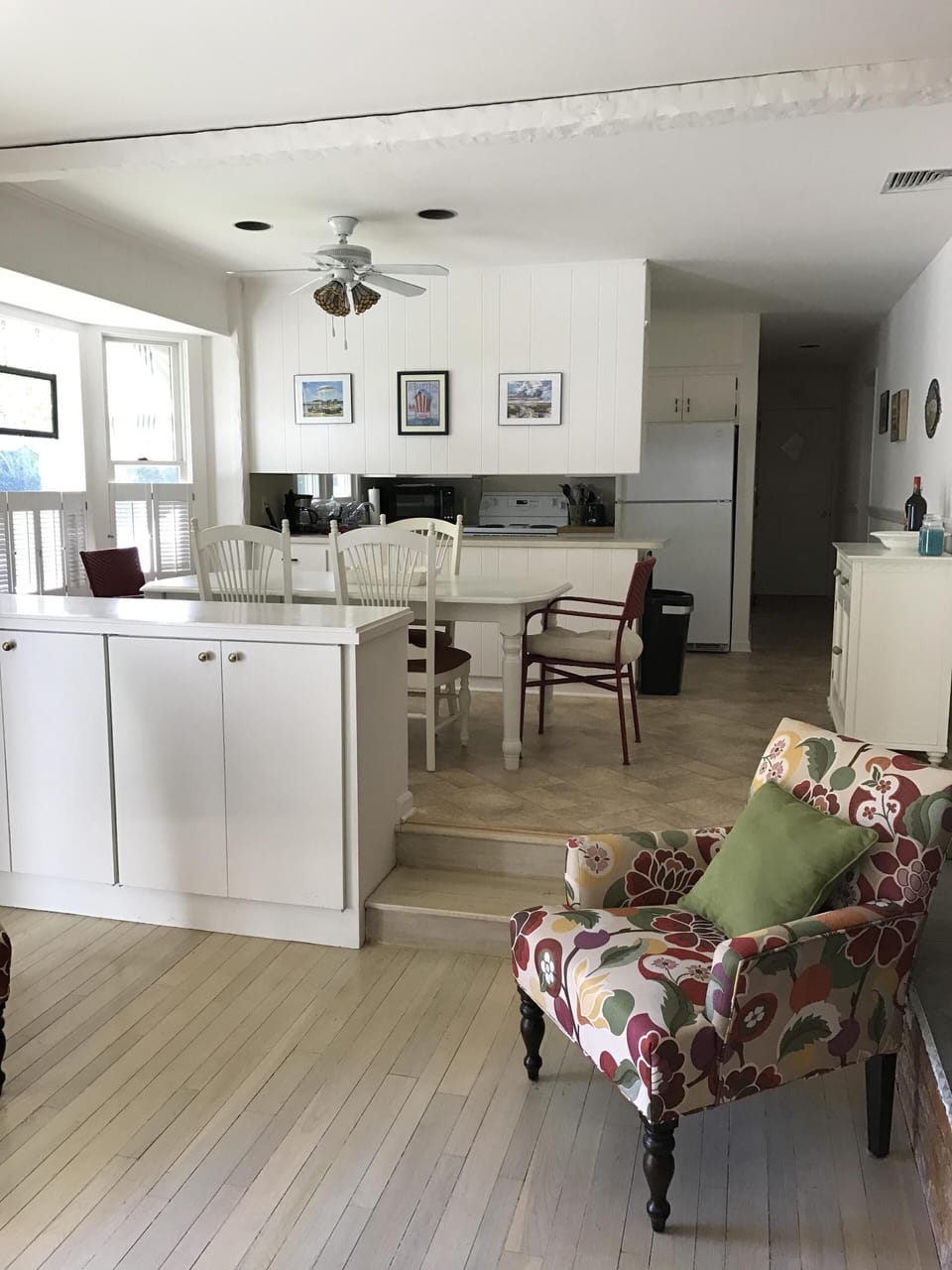View from den into kitchen