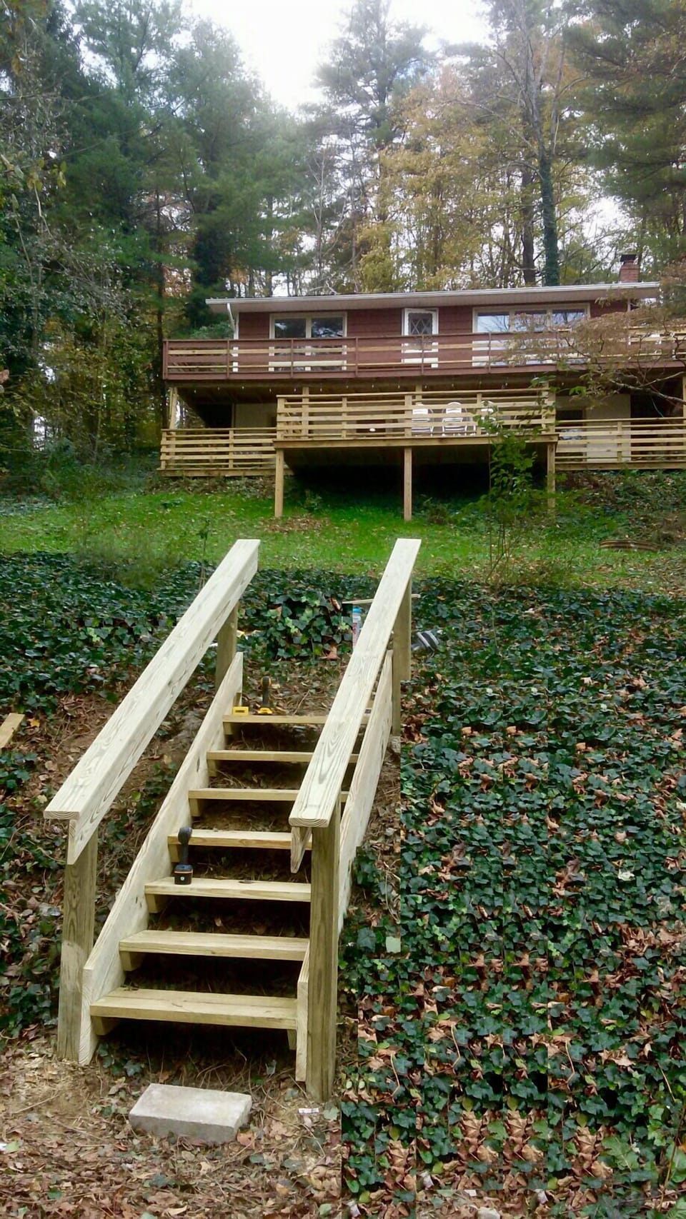 Steps to Rockwood Drive. Driveway on KNOLLWOOD. 
