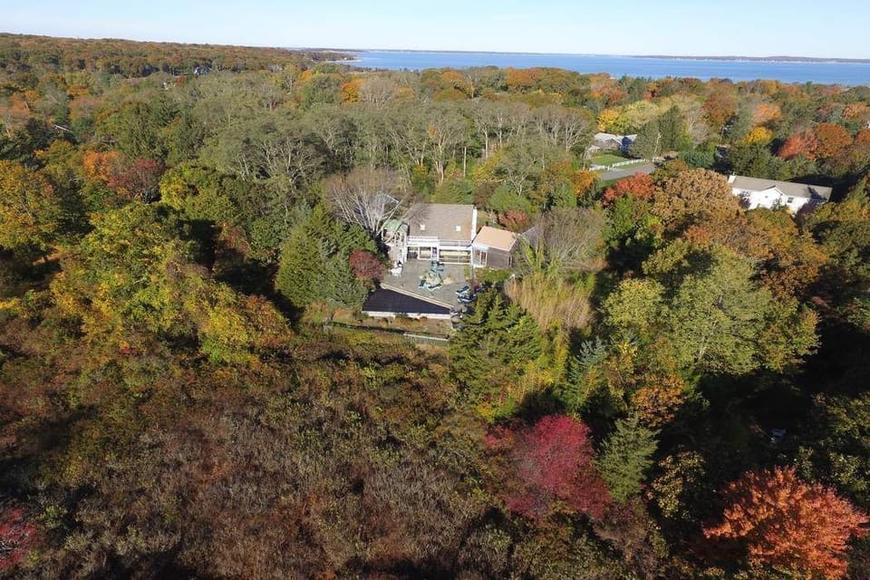 Aerial view with Nature Preserve backdrop