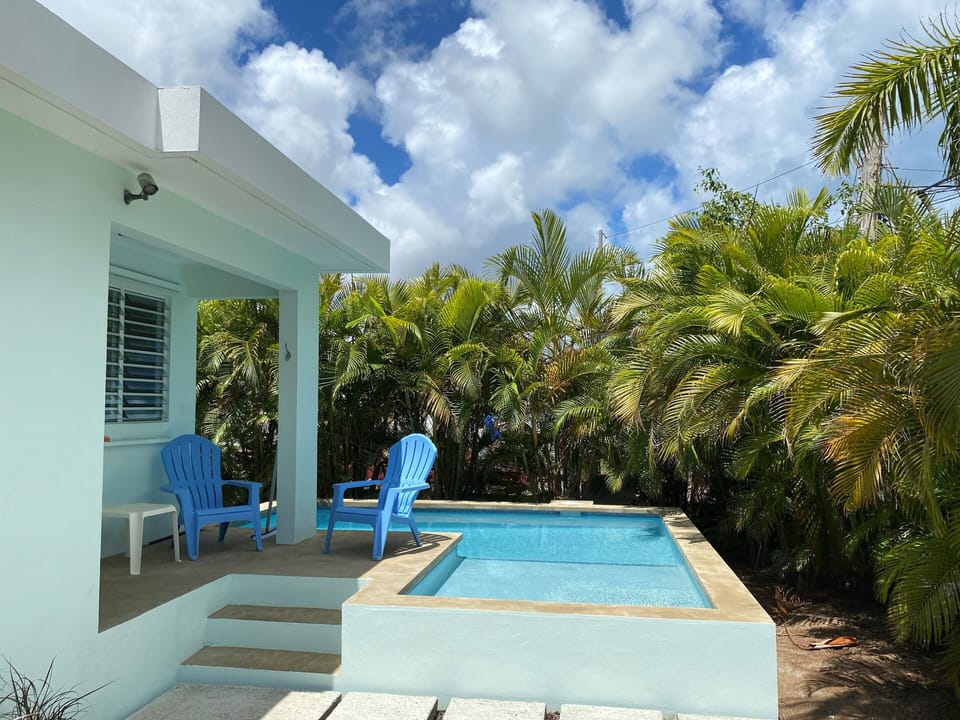 Small dipping pool and lounge area right off the front porch! 
