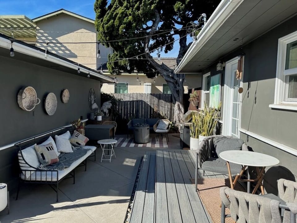 fire pit bbq and plenty of seating