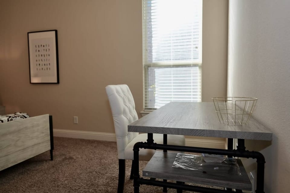 Bedroom workspace by the window
