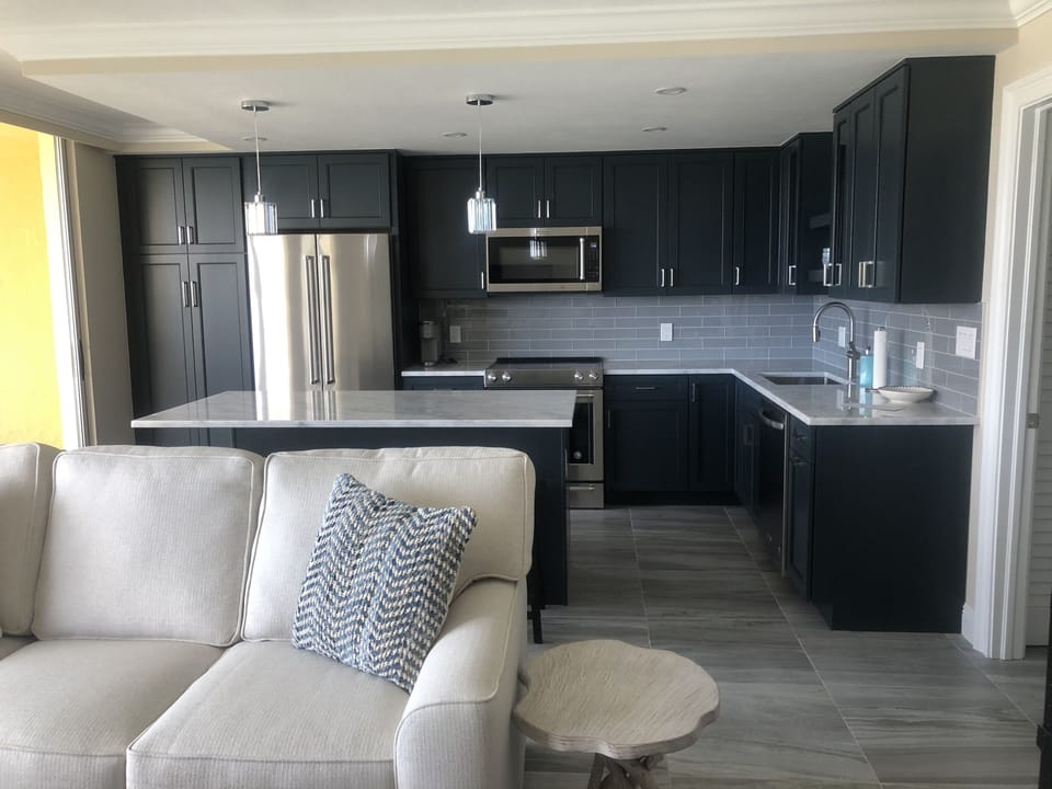 Open living and kitchen area