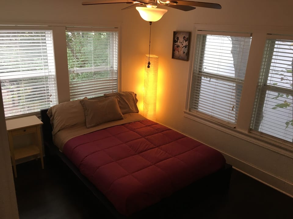 View of the queen bed