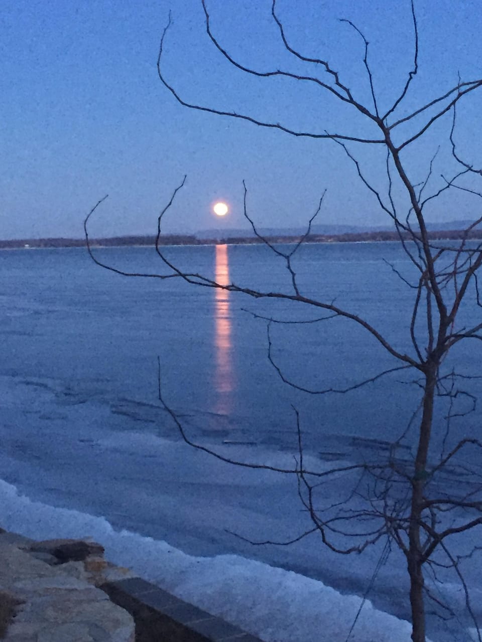 winter moon rise