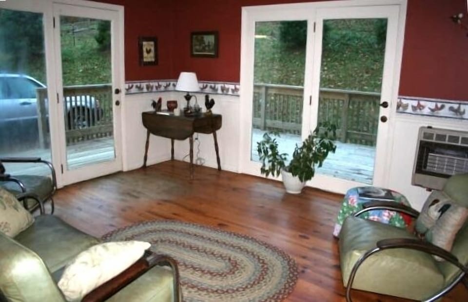 Sunroom with morning and afternoon light.