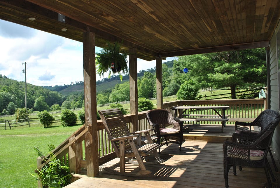 Sit on the porch and listen to the gurgle of the nearby stream.