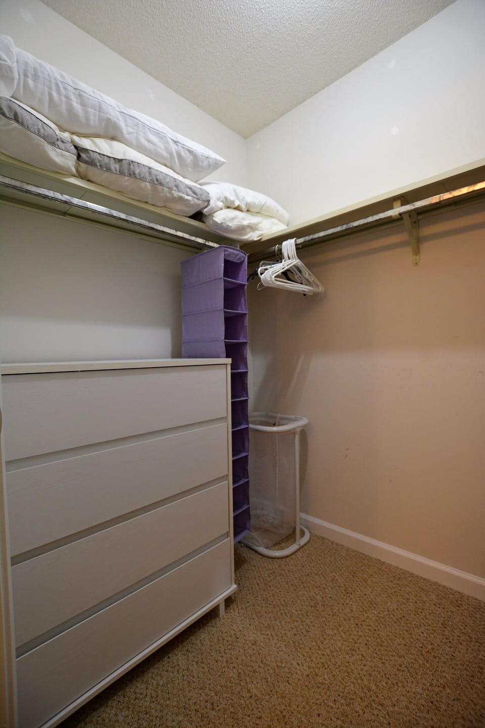 Plenty of space in the walk in closet in the master bedroom