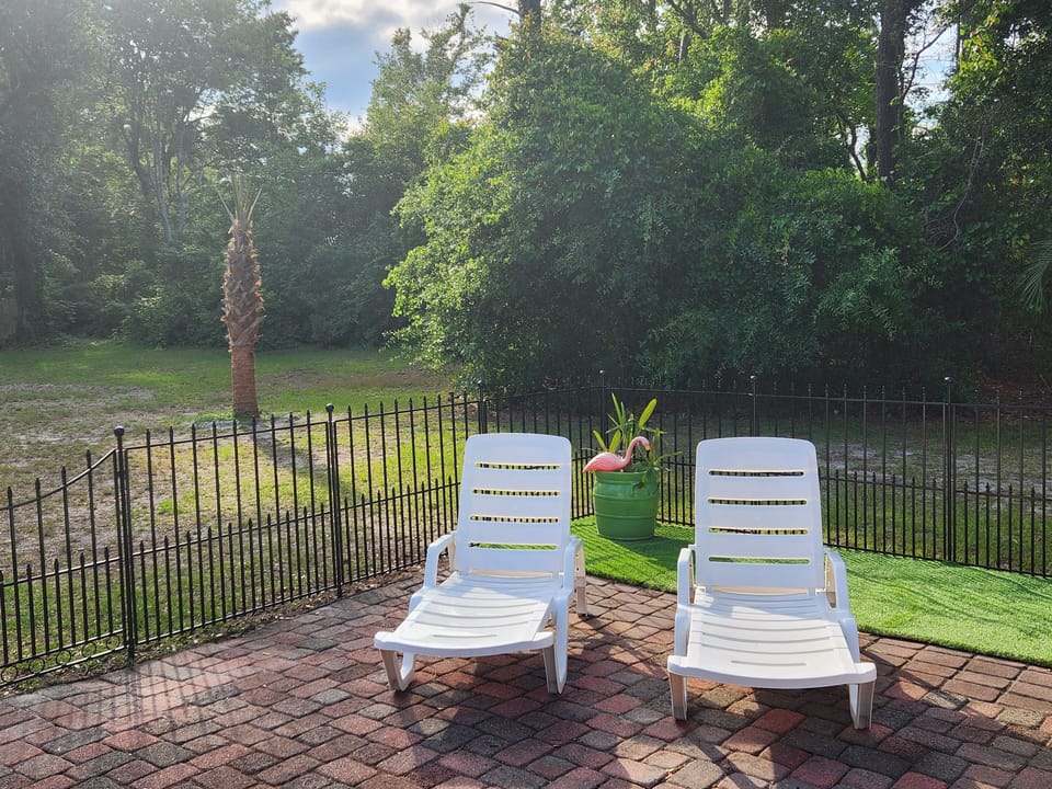 Back Patio, Palm Trees and Fencing added 2023