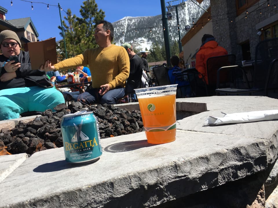 Winter on the Gondola/Marriott patio, always activity 
