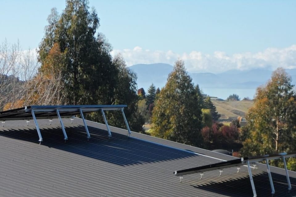 Eco features: Nelson's largest solar panel holiday accommodation  array.
