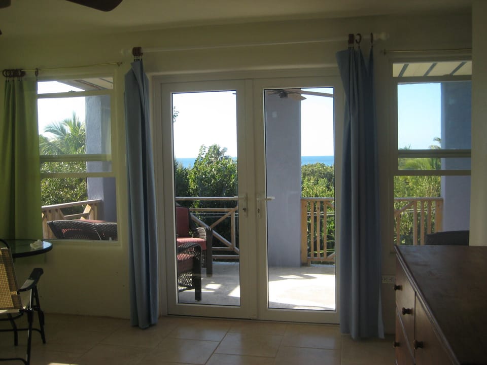 View from the main floor bedroom. French doors open right outside.