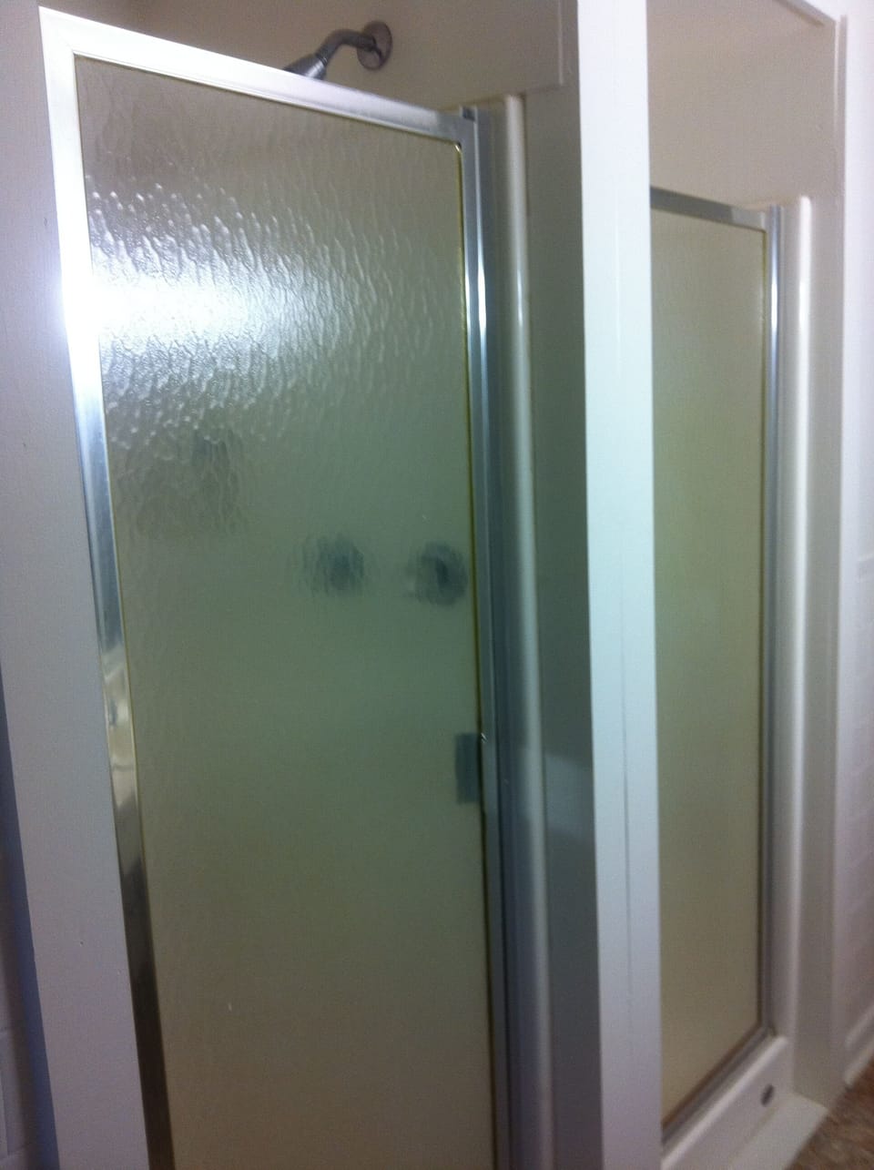 Two showers in the extra large main bathroom.