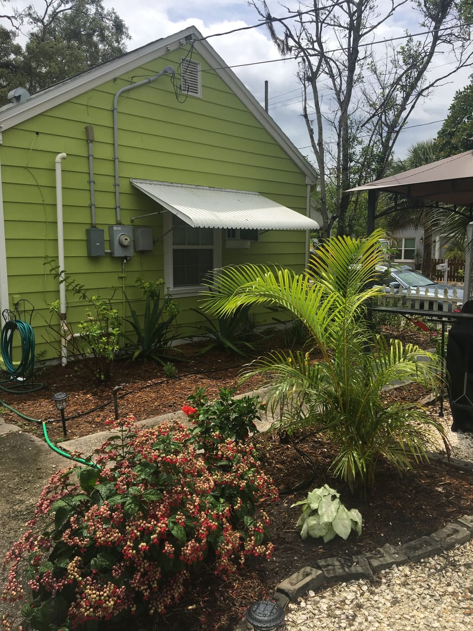 The side of the cottage from the garden