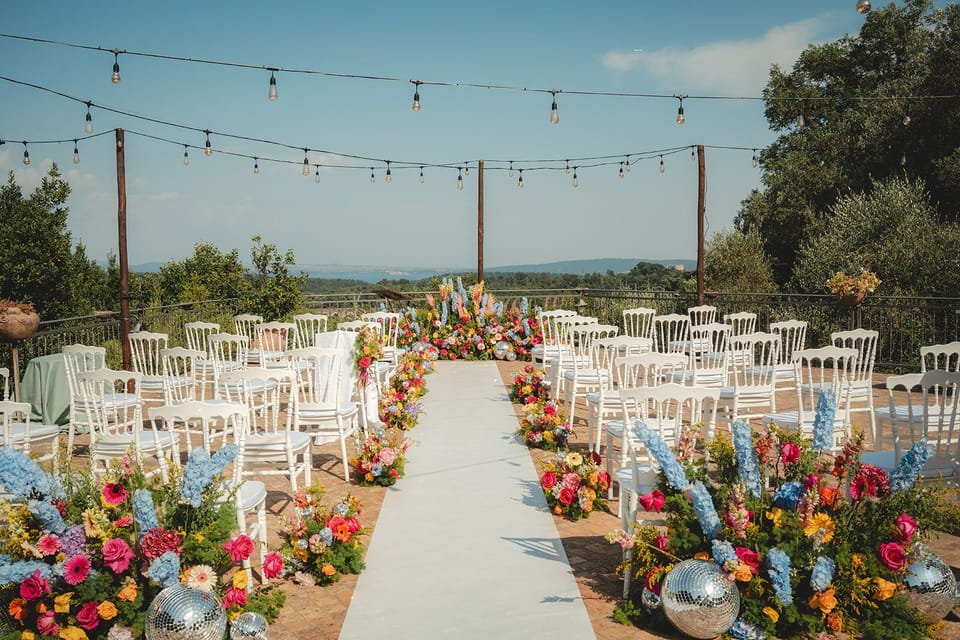 Outdoor banquet area