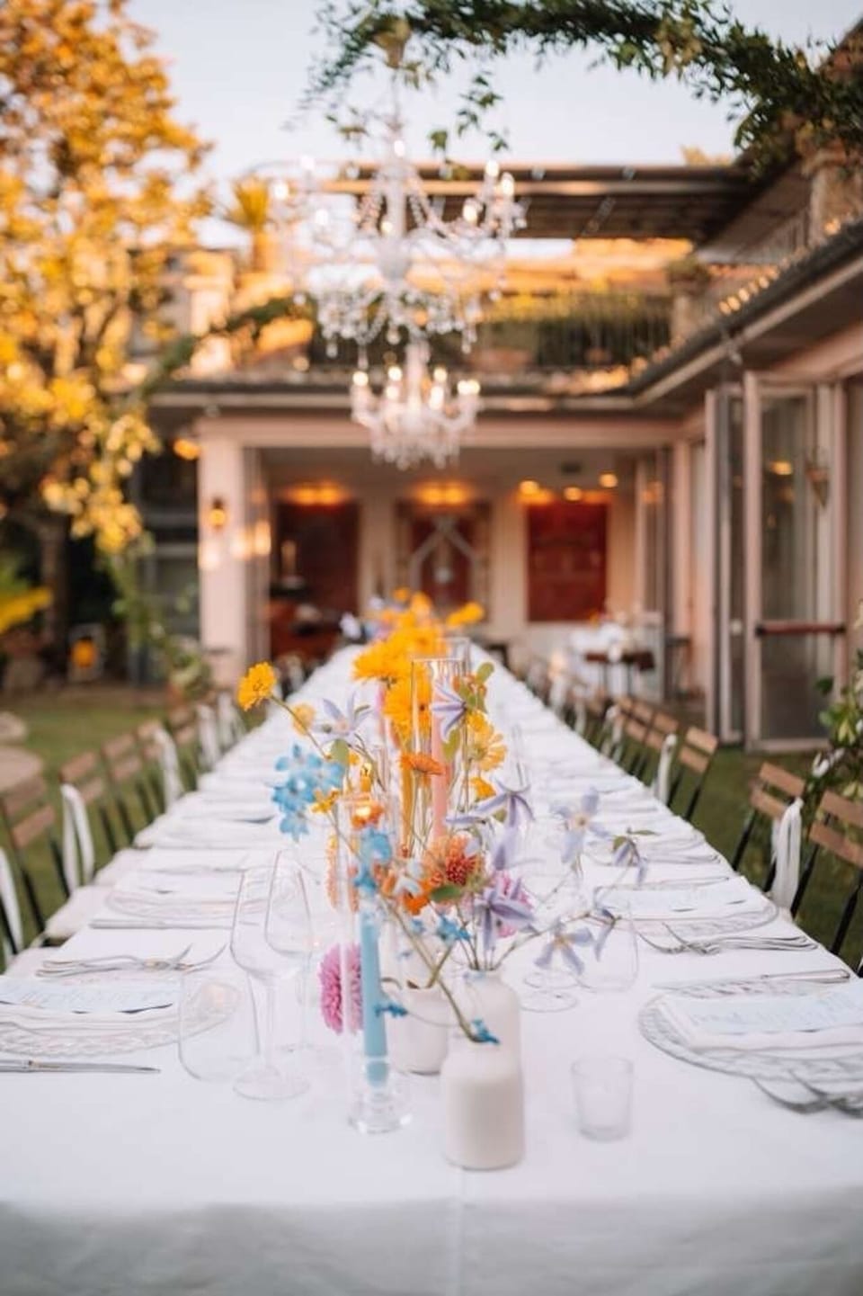 Outdoor banquet area