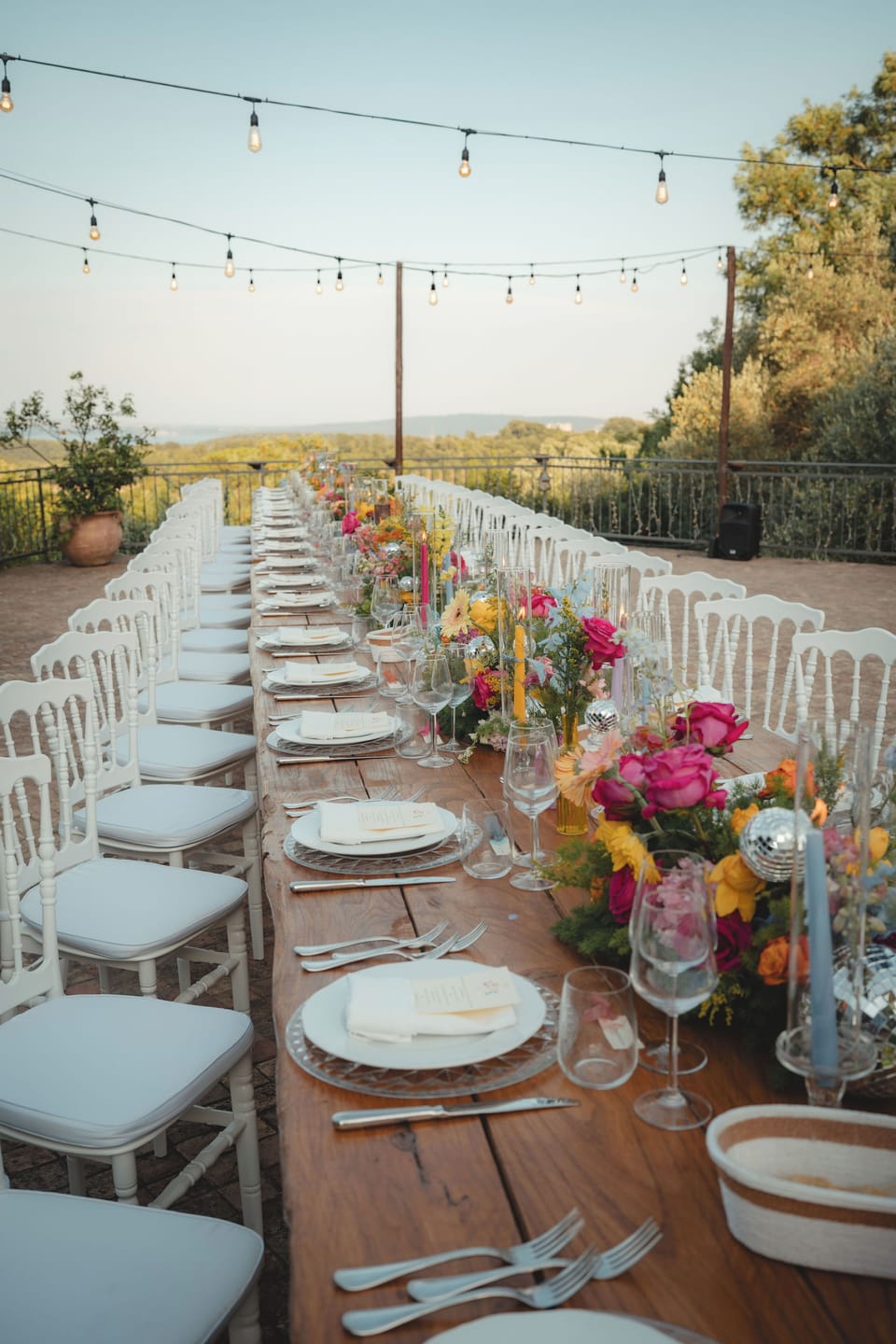 Outdoor banquet area