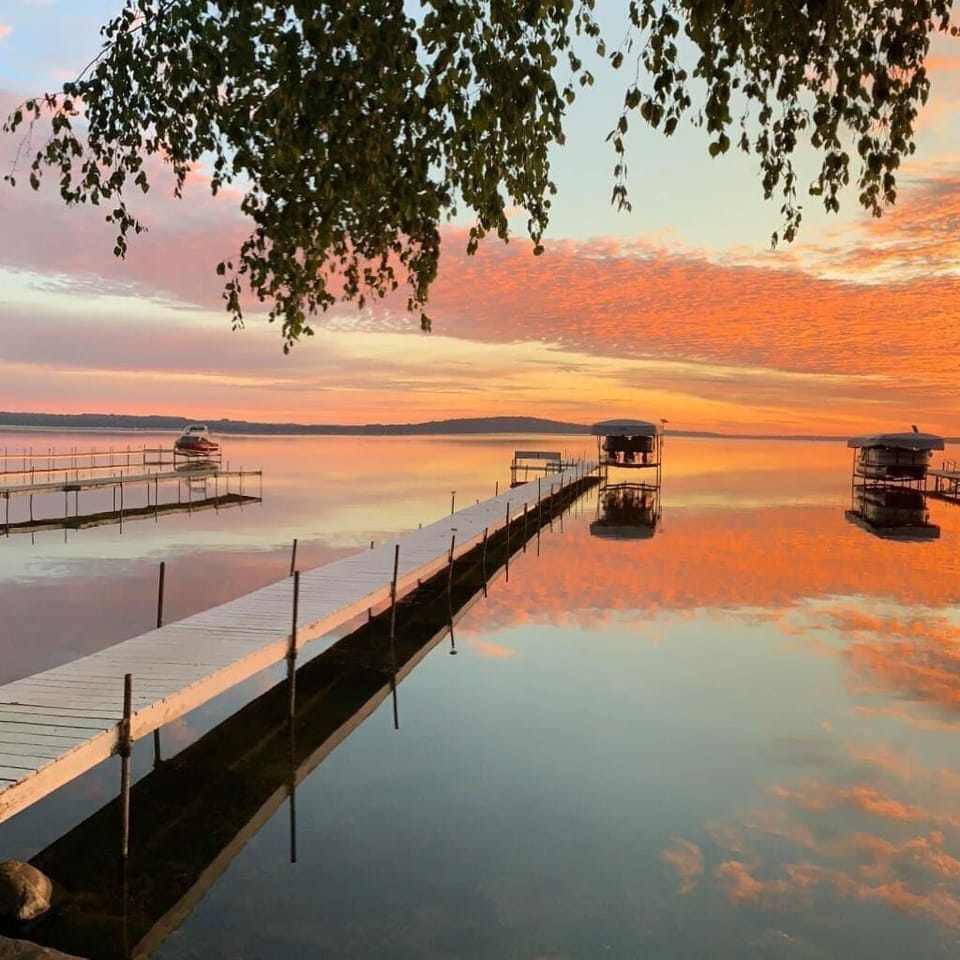 New pier with lake access to shallow sandy bottom waters.
