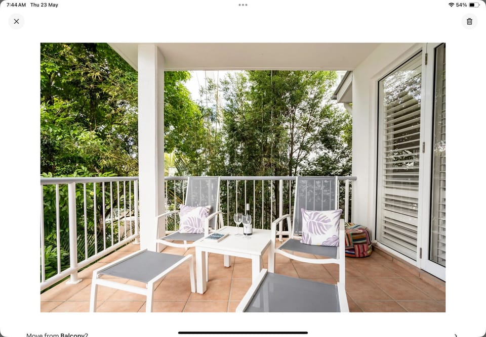 Upstairs Balcony with water views