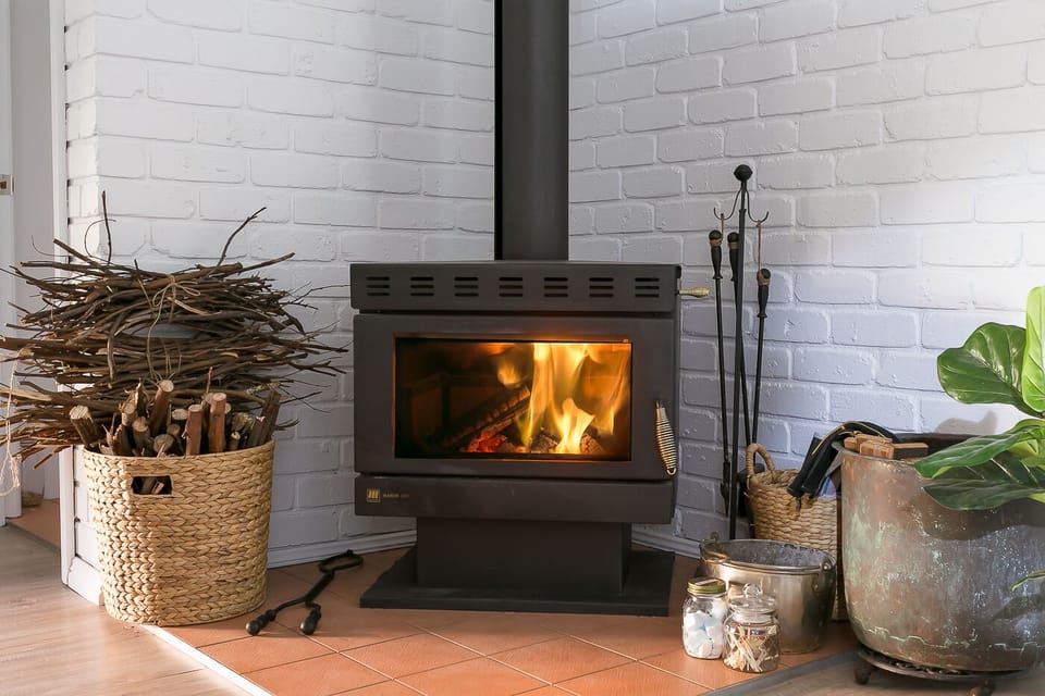 Indoor wood fire