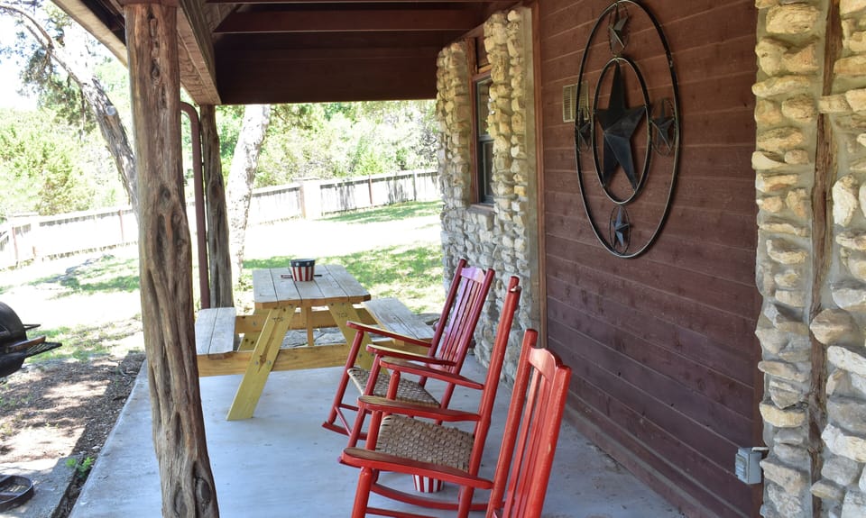 Quiet rocking on the porch.  Read a book, sip on wine or a cup of tea.  Relax!!