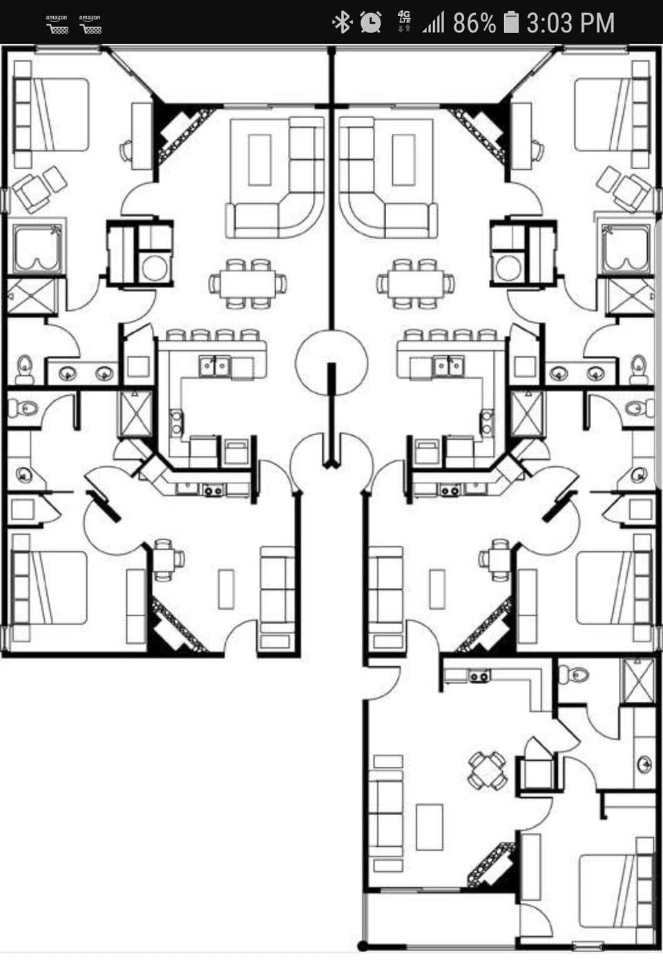 The adjoining units may be opened to connect them or be kept separate. 