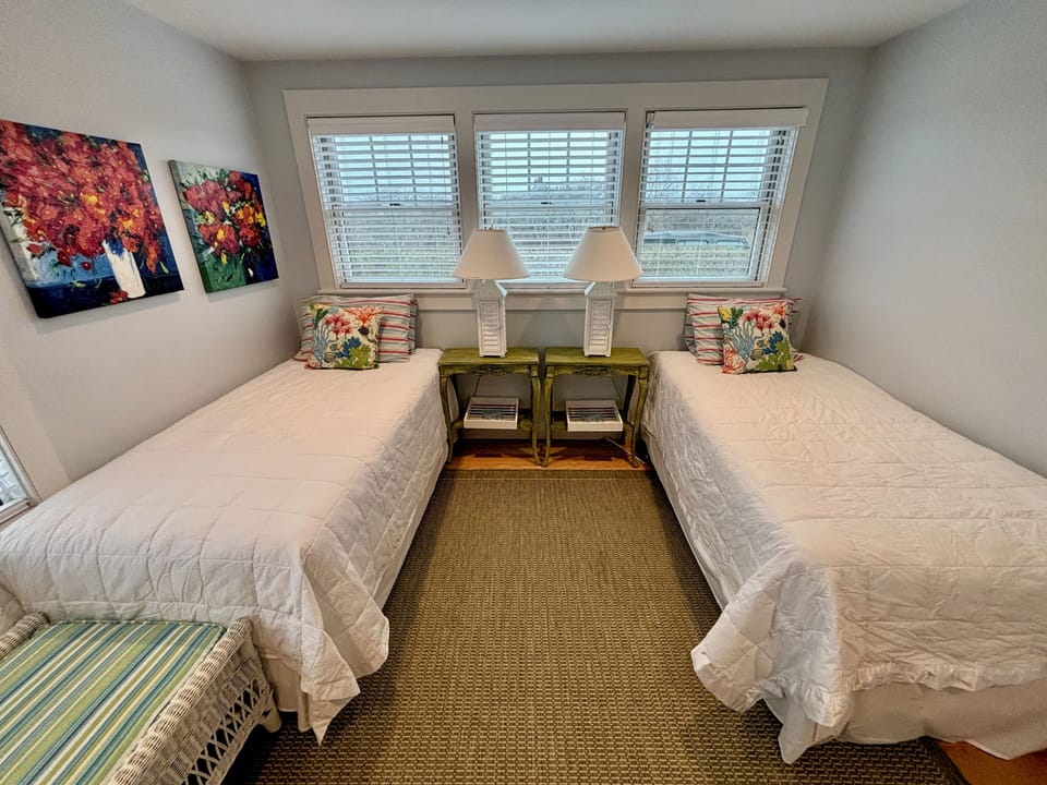 First floor bedroom. Can be made as twin beds or one king.