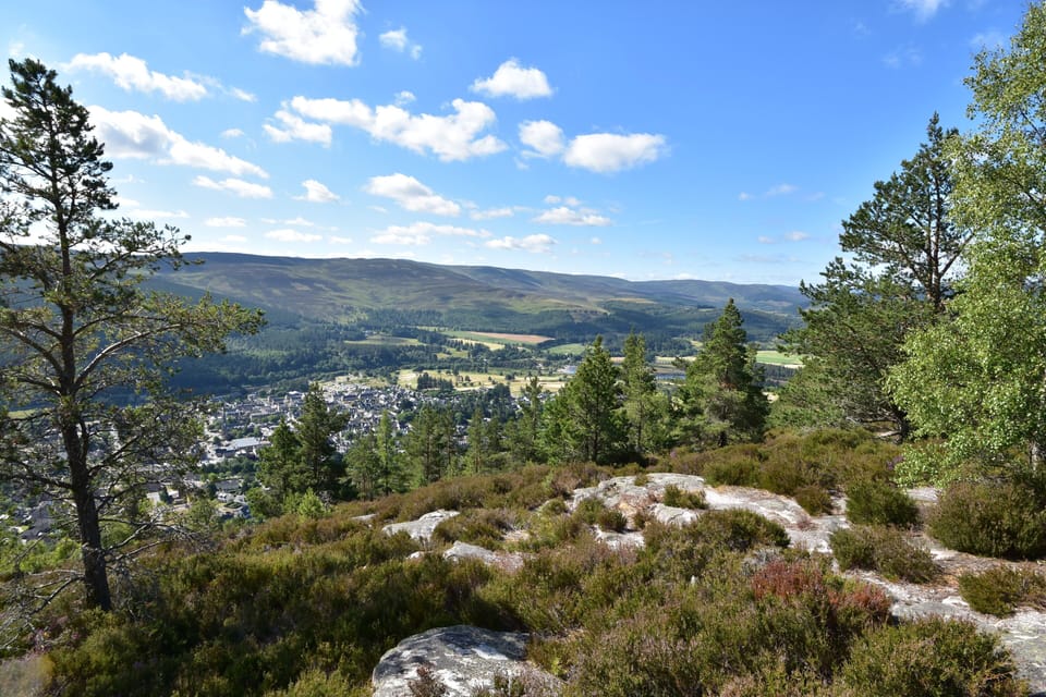 View of Ballater from the top of Craigendarroch