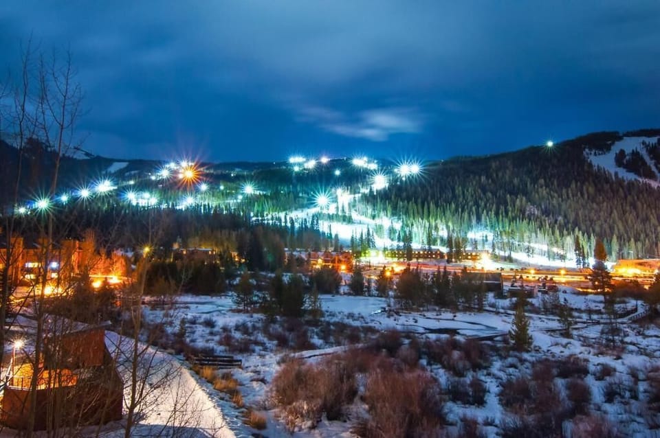 Keystone, CO and River Run Village at Night