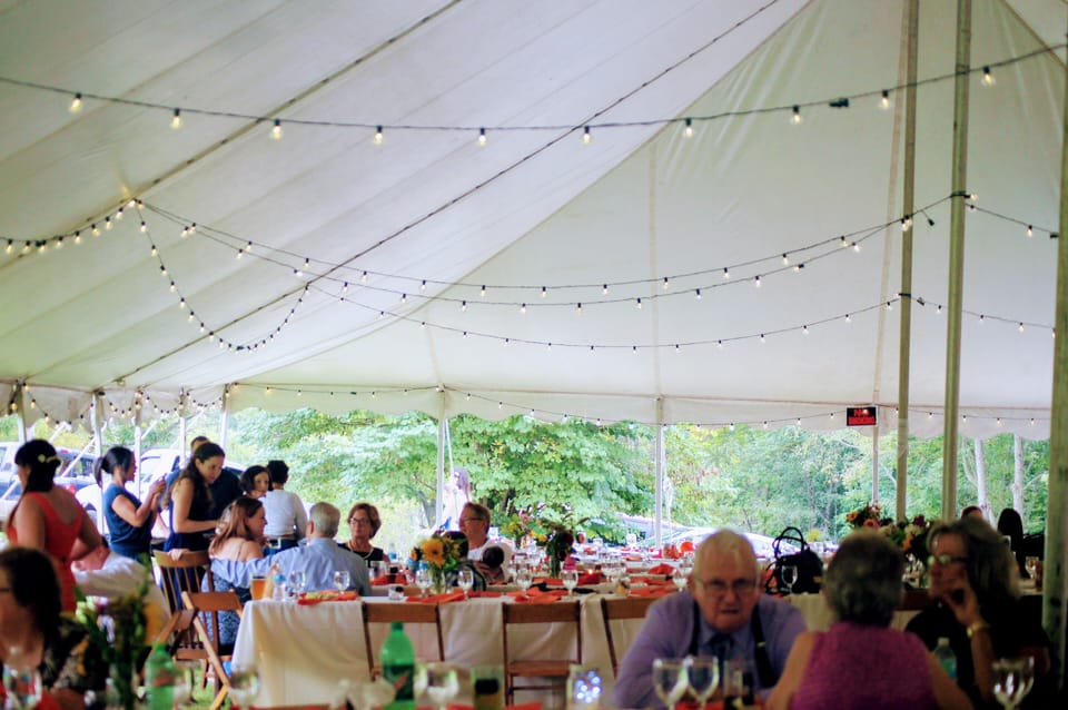 Outdoor banquet area