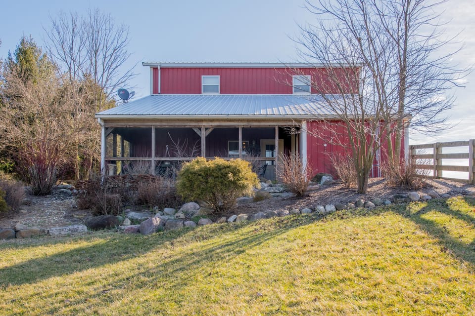Back side of Lodge with Patio